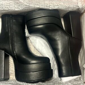 Black platform booties